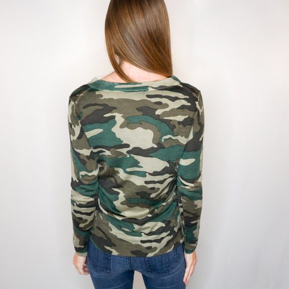 J. CREW Camo Tippi Merino Wool Knit Sweater - Picture 3 of 6